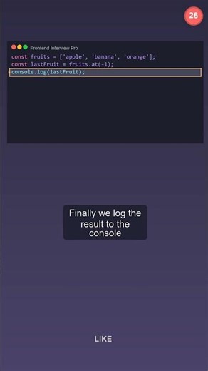 javascript array at() method — Complete Guide in 1 Min
