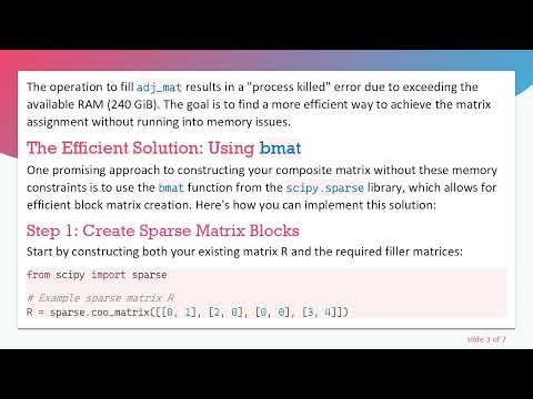 Efficiently Filling a Sparse Matrix from a List of Lists in Python