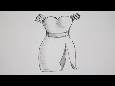 How to draw a dress easy
