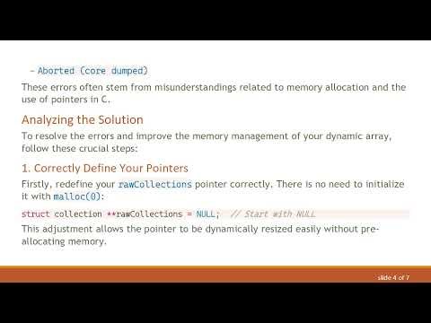 Solving Dynamic C Array of Structs Errors