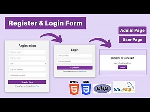 Login and Register Form with User and Admin page using HTML, CSS, PHP and MySQL Database