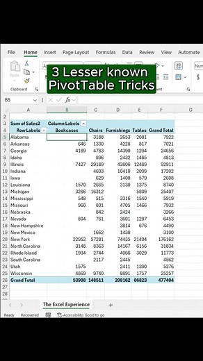 3 lesser known PivotTable Tricks in Excel.. #excelpivottable #pivottable #pivottableexcel #exceltips #exceltutorial #workproductivityhacks