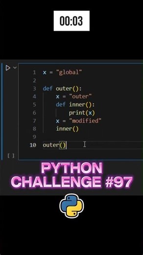 Can You Solve This Python Nested Function Lookup Challenge? 🐍 #PythonChallenge