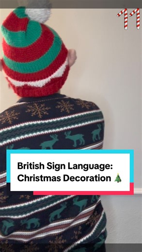 Sam Egerton-Kemp on Instagram: "Today’s British Sign Language sign? ✨Today’s sign is: #ChristmasDecorations #🎄 ! Curious to learn more? I share a new BSL sign every day - perfect for beginners, learners, and sign lovers! #Christmas #christmastok 🔎 P.S. I’m from the South of the UK, so some signs might be regional! Let’s celebrate language and inclusion together #BritishSignLanguage"