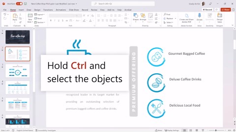 Group and animate a set of objects