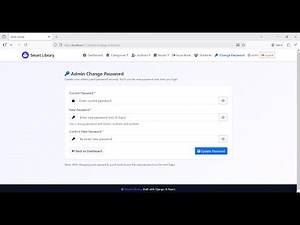 Library Management System using Django with React JS | Part 15 | Change Password