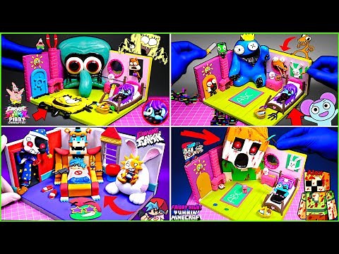 All FNF Corrupted Rooms Compilation Pibby mod 3 | SpongeBob, Minecraft, Rainbow Friends, FNAF