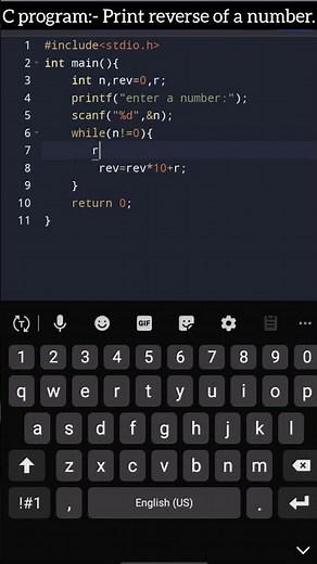 C program to print reverse of a number!👨‍💻