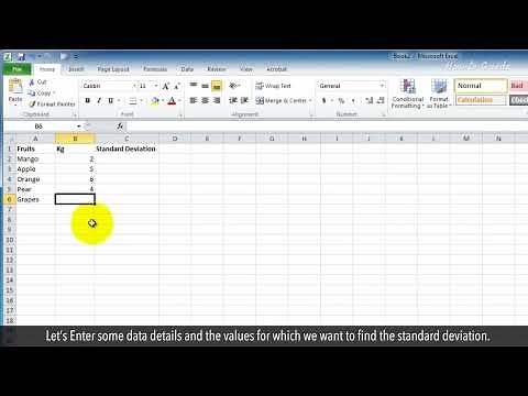 How to find Standard Deviation in Microsoft Excel :Tutorial