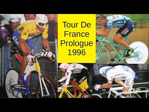 1996 Tour De France Prologue featuring Boardman, Zulle, Riis, Indurain, Cycling TT Time Trial bike
