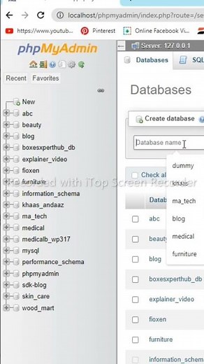 Create a Database Using PHPMyAdmin 👩‍💻💻 #wordpress #database #phpmyadmin