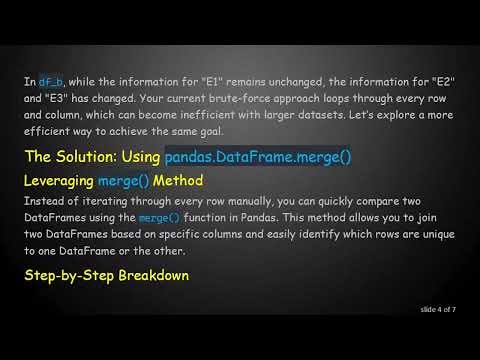 Efficiently Comparing DataFrame Values in Python's Pandas