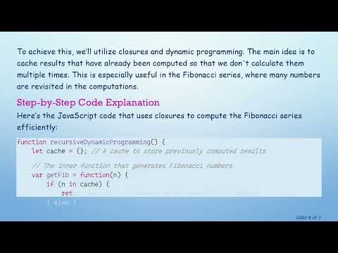 Understanding JavaScript Closures in Fibonacci Series Using Dynamic Programming
