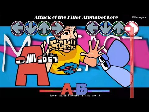 FNF But Attack of the Killer Alphabet Lore A and B mod | MrBeast Memes but Alphabet Lore A B Sing it