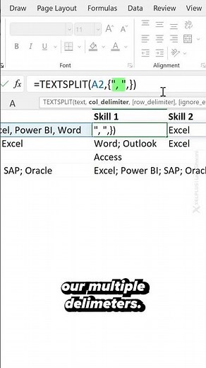 How to Split Text with Multiple Delimiters with Excel TEXTSPLIT #shorts
