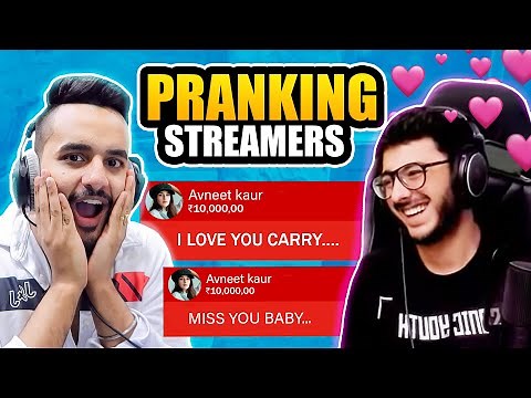 PRANKING your favourite YOUTUBERS & STREAMERS !! FT.‪@CarryMinati‬