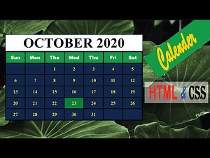 How to Create Calendar With html and css | HTML & CSS TUTORIALS
