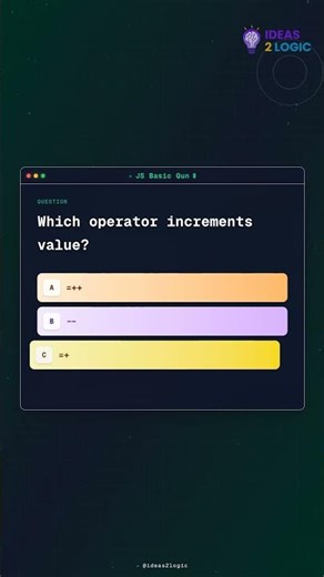 JS Interview Question: Which operator increments value? #coding #quiz