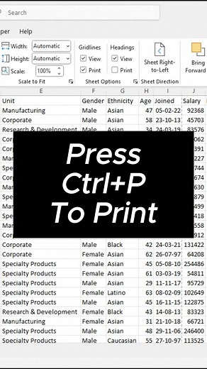 Print Gridlines In Excel #ExcelTips