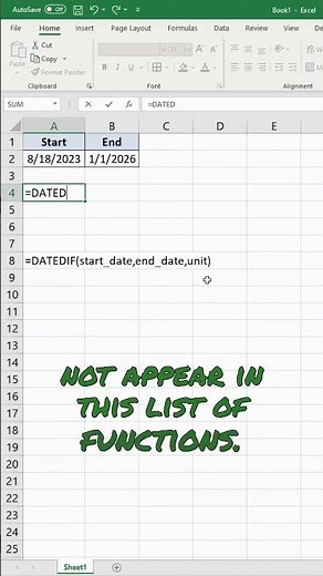 How to Subtract Dates in Excel