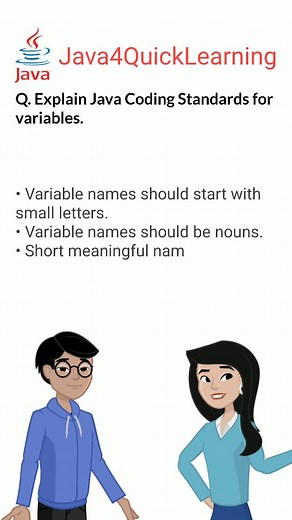 Java4QuickLearning || 200K 🎯 on Instagram: "Java Coding Standards for Variables #corejava #variable #standard #convention #java4quicklearning . . Follow & Subscribe @java4quicklearning And stay tuned for the next day of learning java together . . #java #javaee #btech #mca #freshers #javadeveloper #javaprogramming #springboot #restapi #microservices #fullstackdeveloper #developer #code #coding #coder #backbenchers #backend #itjobs #frontenddeveloper #reactjs #javascript #angular #interviewquesti