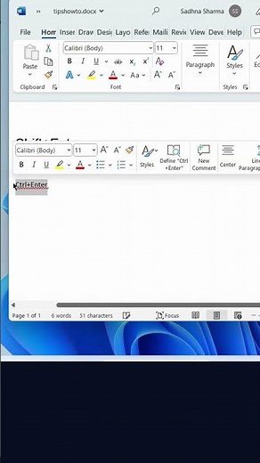 What Does Shift+Enter and Ctrl+Enter shortcut key in Microsoft Word
