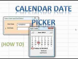 How To Add A Date Picker Calendar in Excel VBA - Excel VBA Is Fun