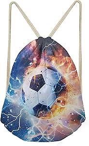 Lightning Backpack for Men Boys Football Pattern Drawstring Backpacks String Beach Bag Gym Sackpack Foldable