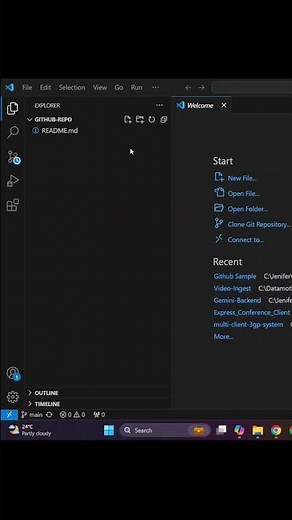 VS Code & Git in One Minute 👩‍💻☝️#vscode #github #visualstudiocode #shorts