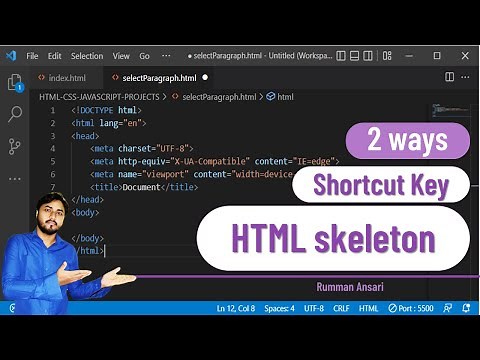 VS Code Shortcut HTML skeleton
