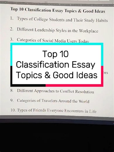 Top 10 Classification Essay Topics You Should Explore