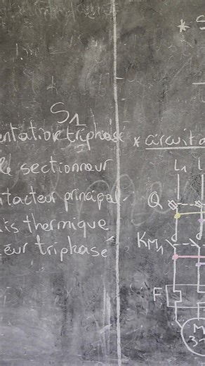 Schéma de démarrage direct d'un moteur asynchrone triphasé un sens de marche #électronique #technology #électricien #tech #resistance #capacitor #profkengne #education #Afrique #cejour | Ibrahim Eric