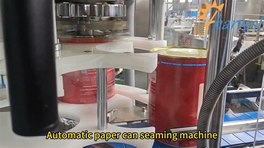 Dia 153MM automatic paper can sealing machine, paper tube seaming machine factory Guangzhou Full Harvest Industries Co.,Ltd https://canpackingmachine.com/ whats app: 0086 18902321463 Mail: sales@gzfharvest.com 603# paper can closing machine, 153mm automatic paper can sealer, automatic 603 diameter paper can seaming machine, 6 inch paper can closing equipment, fully automatic paper can sealing machine for 153mm diameter, high speed automatic paper tube end sealer, 603 size paper can sealing machi
