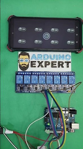 Control 8 relay channels wirelessly using Arduino UNO and Bluetooth