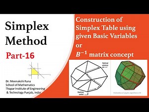 Simplex Method | Part 16| Construction of Simplex Table for given basic Variables