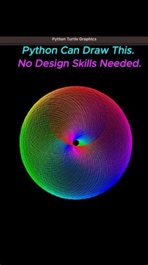 Hypnotic Rainbow Pattern in Python Turtle (colorsys + HSV) #python