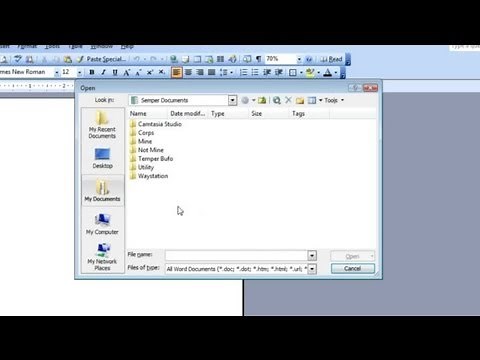 How to Open Microsoft Word Documents : Microsoft Word & Excel