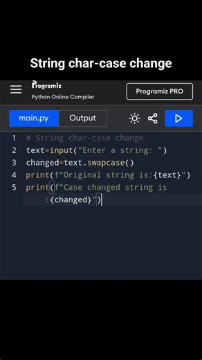 String char-case change program-python #coding #python