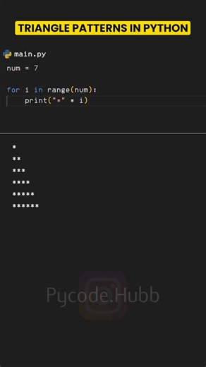 Akash • Python & Tech Enthusiast  on Instagram: "Triangle Pattern In Python"