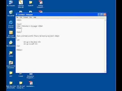 Creating a basic web page with notepad