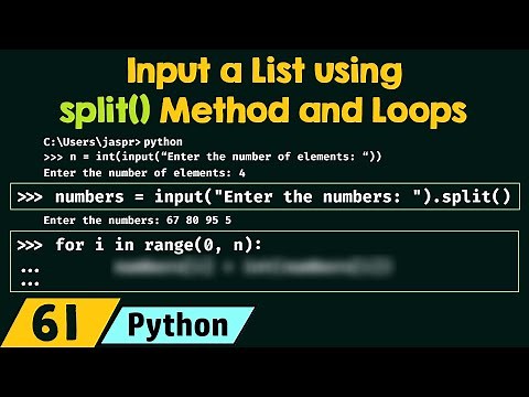 Input a List using split() Method and Loops in Python