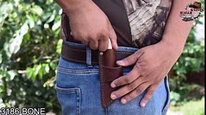 Knives Ranch EDC Fixed Blade Knife - Everyday Carry - Damascus steel - Bone Handle - Heavy -Duty Dual Carry Cowboy Sheath Snug Fit (3186-B)