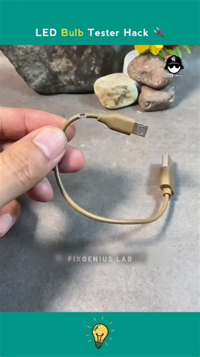 FixGenius Lab on Instagram: "LED Bulb Tester DIY Tool ⚡ Quickly test your LED bulbs at home with this simple DIY tool! Using an old data cable, steel needles, heat-shrink tubes, and a charger, you can make an effective LED tester in minutes. Save time and check whether your LED bulbs are working or faulty in seconds! LED tester DIY, LED bulb testing, quick LED check, DIY electronics tool, FixGenius Lab hacks, LED bulb tester hack, easy electronics DIY, home LED testing #LEDBulbTester #DIYElectro