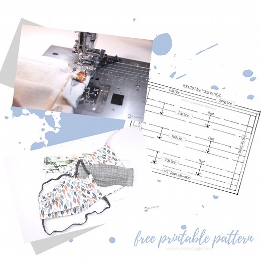 FREE Printable Pleated Face Mask Pattern