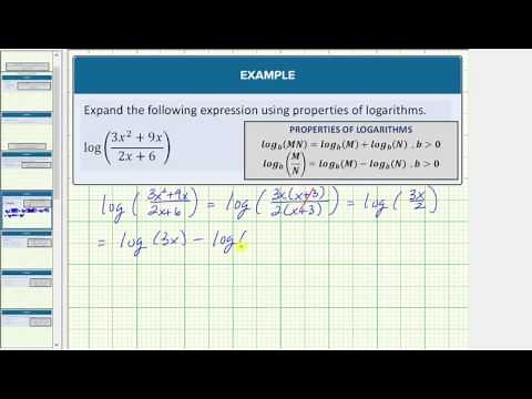 Expand Logarithms Using Properties of Logarithms Rule and Factoring