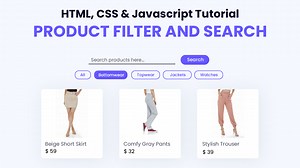 Product Filter and Search Using Javascript | Coding Artist