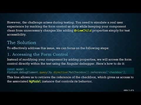 Set Form Control to Dirty in Angular Test: A Complete Guide to Error Handling