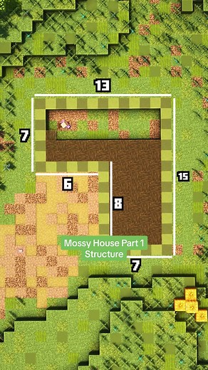 Mossy House Build Tutorial 🌳 Part 1 - Structure #minecraft #minecraftbuilding #minecrafttips #minecraftbuildingideas #minecraftedit #minecrafttiktok #minecrafttimelapse #minecrafttutorial