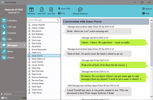 Droid Transfer | Android Transfer Software for PC