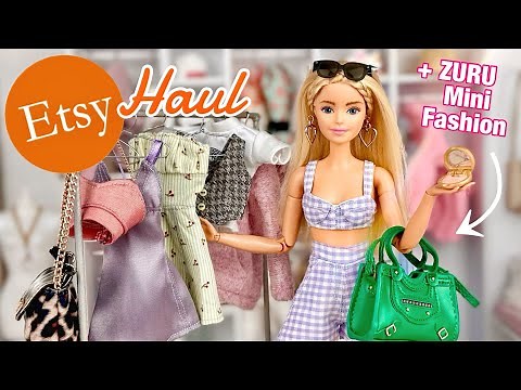 Barbie ETSY Shop Haul + ZURU Mini Fashion Unboxing - Realistic Doll Clothes & Accessories